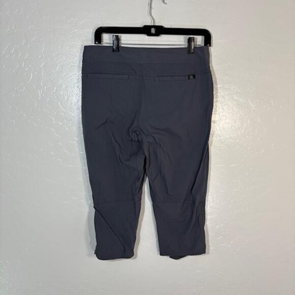 prAna Capri Pants Womens 4 Gray Nylon Stretch Hiking Quick Dry Travel Zip Hem - Picture 4 of 8